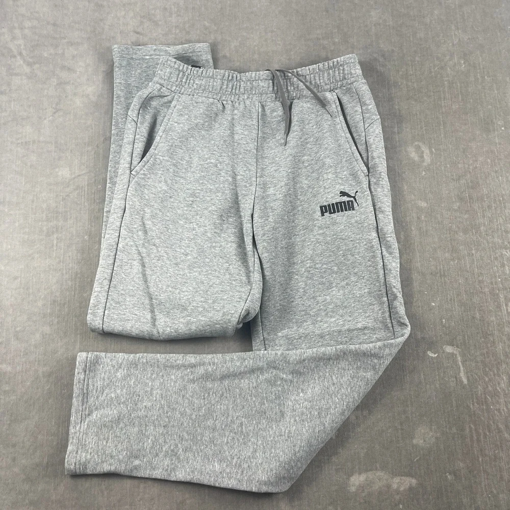 Puma Kids Small Gray Sweatpants Athletic Fleece Joggers Pockets